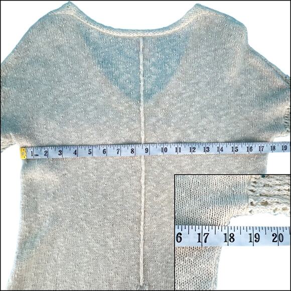 Lucky Brand Delicate Open-Knit Chunky Textured Popover Sweater Cream Size Medium - Picture 13 of 15